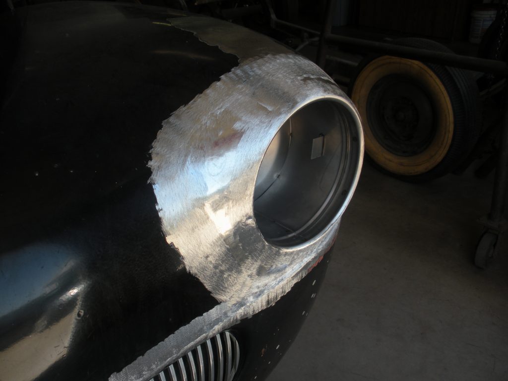 Car headlight fender body repair.