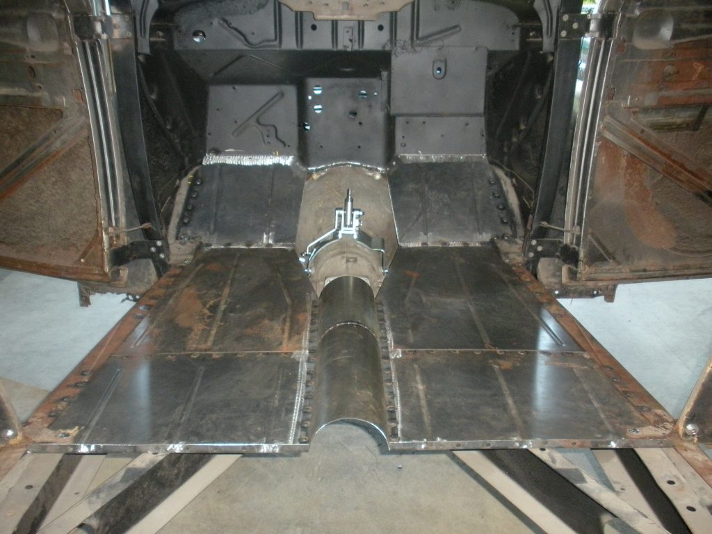 A metal structure that is being worked on.
