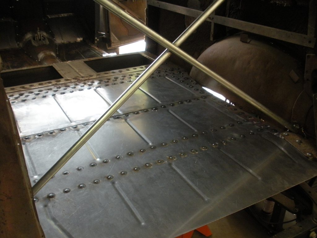 A metal sheet with rivets on it