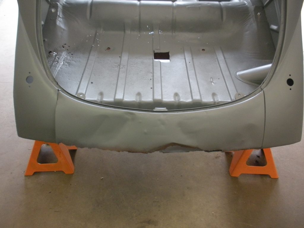 A car seat that is being made.