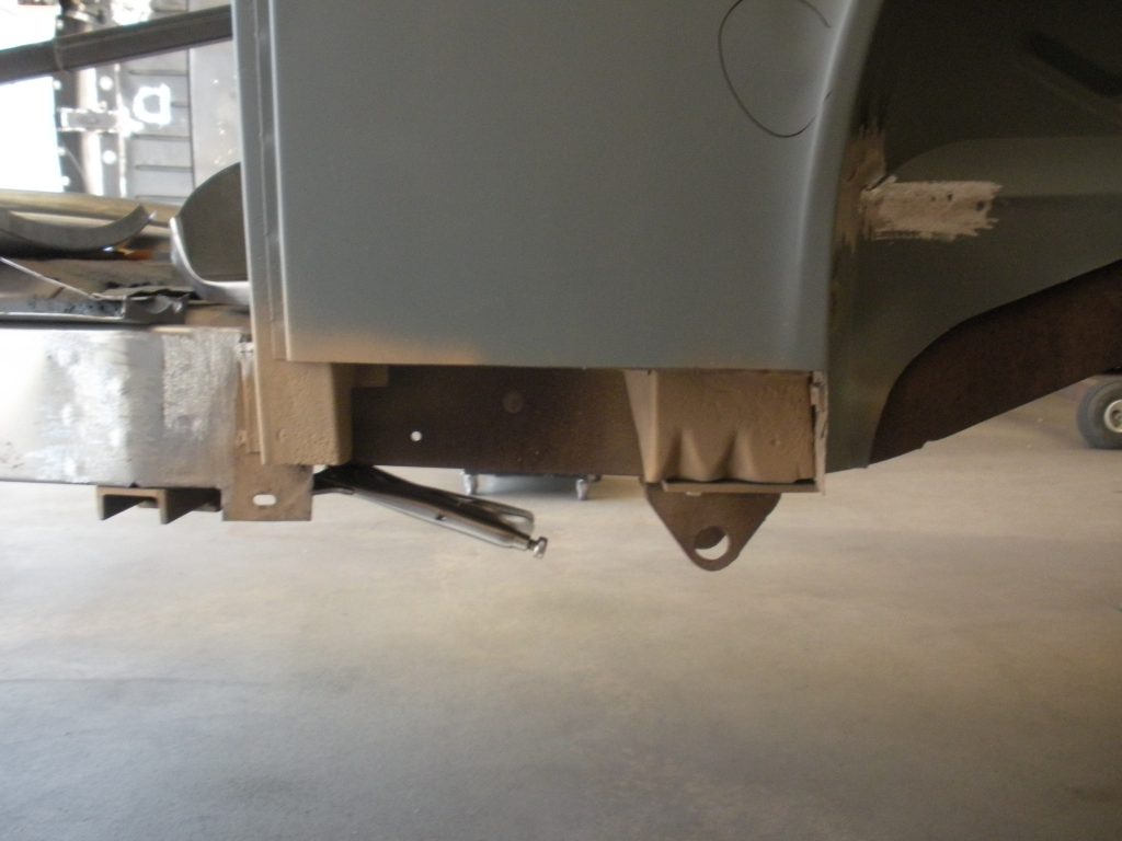 A close up of the bottom of a truck