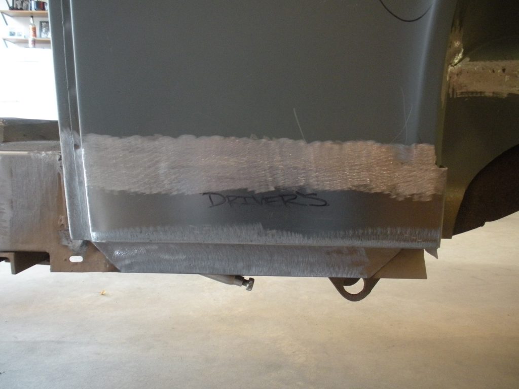 A close up of the side of an oven