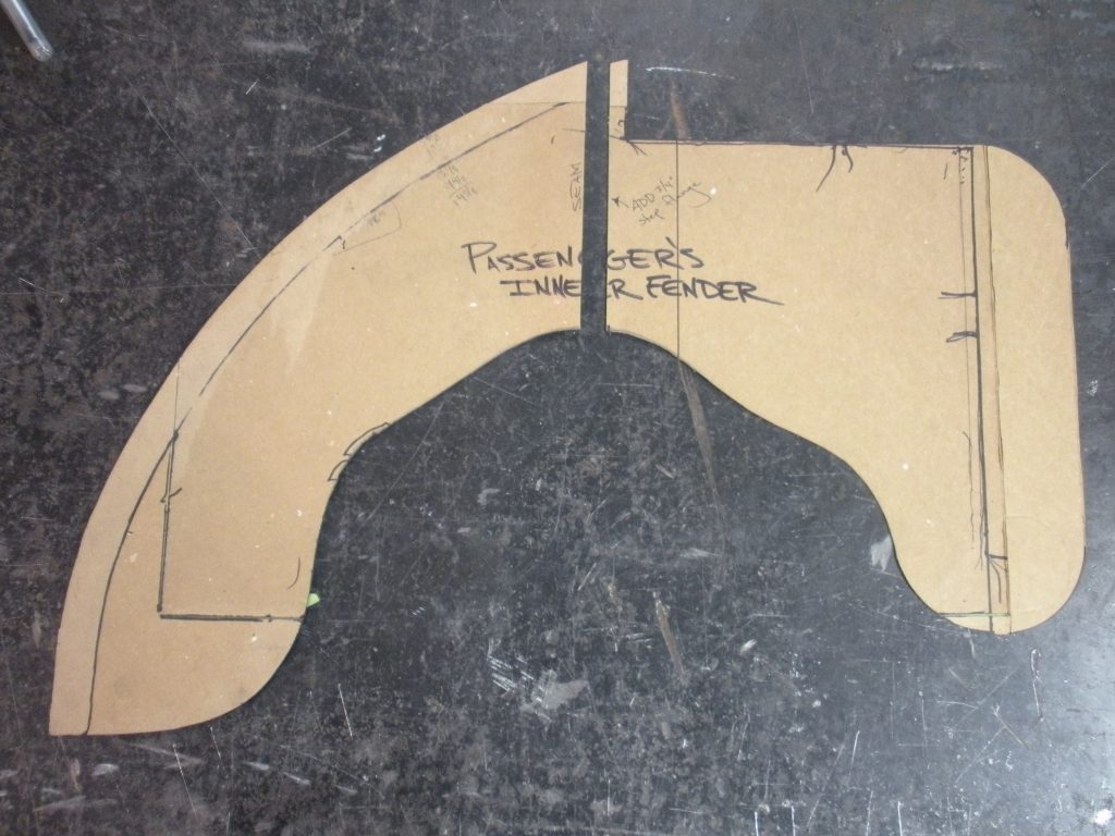 A drawing of the side of a paper plane.