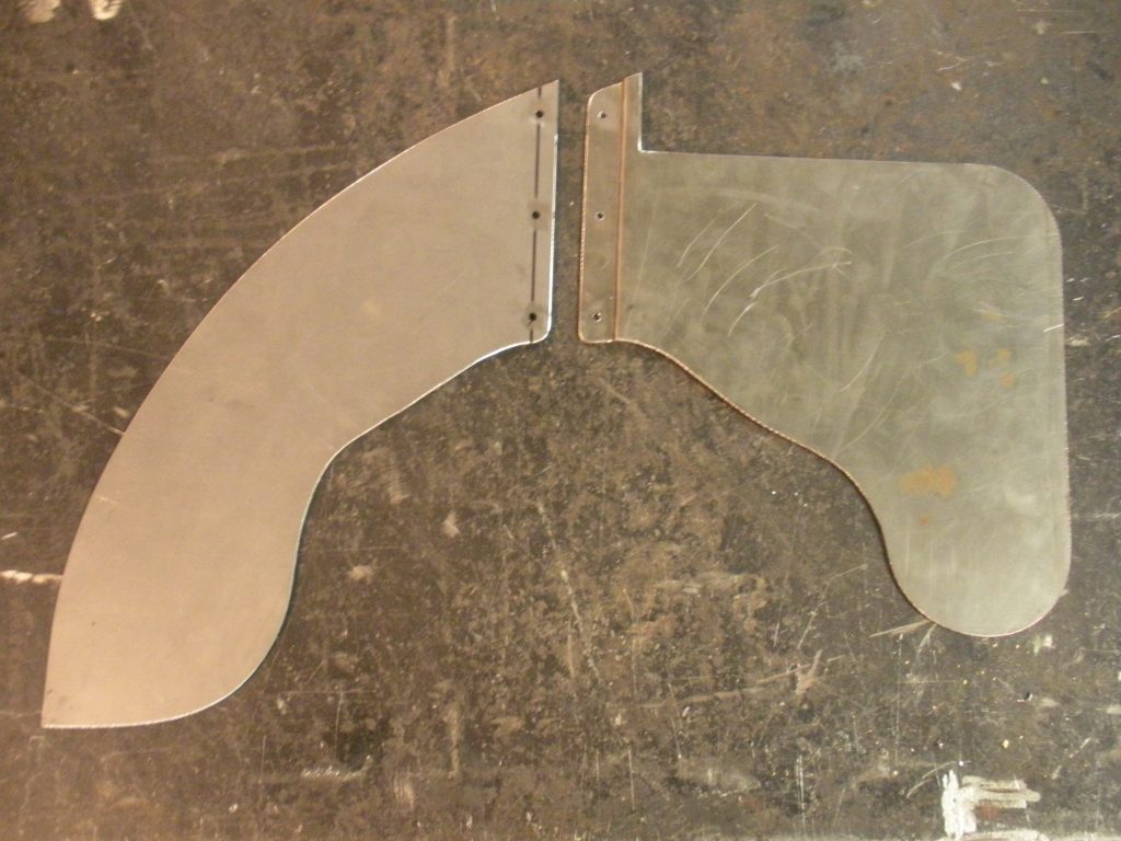 A metal sheet with two pieces of metal