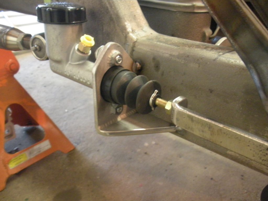 A close up of the front suspension on a car