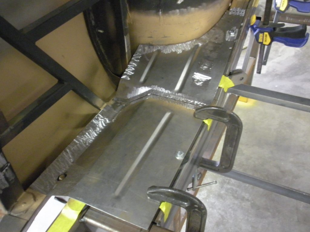 A metal frame with some duct tape on it