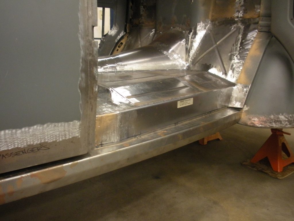 A metal structure with some type of metal foil on it