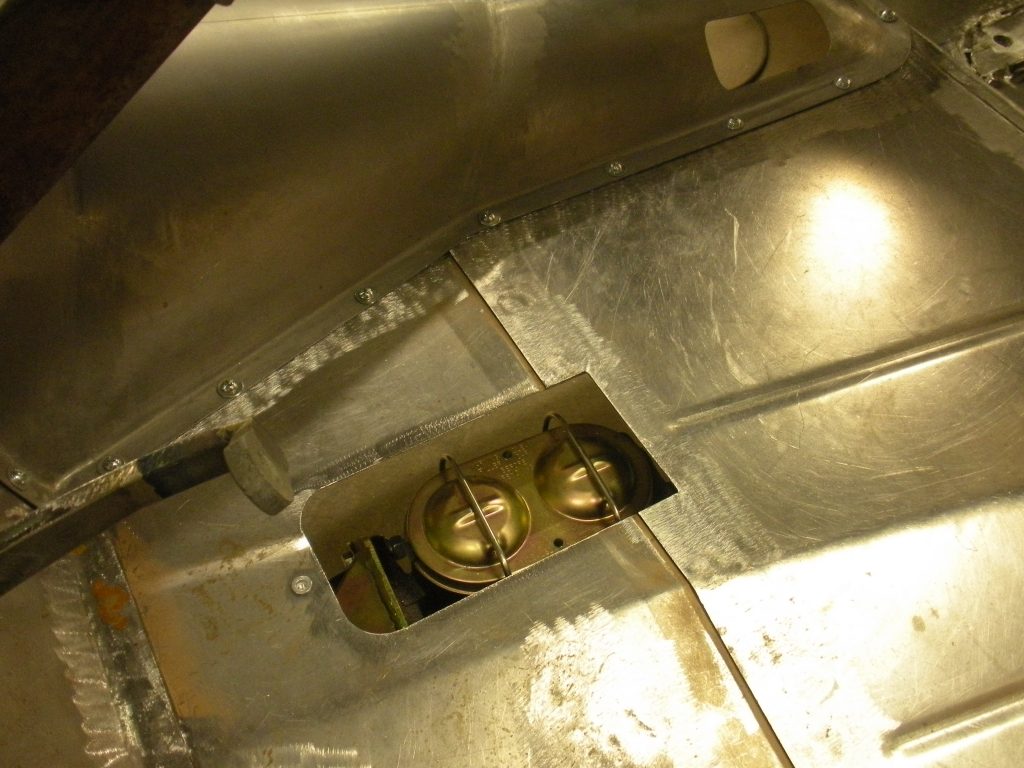 A view of the inside of an oven.