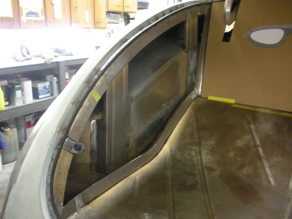 Car body panel installation progress.