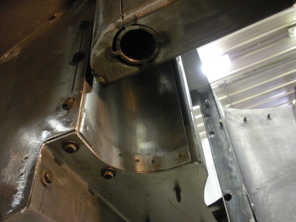 Close-up of metal car part welding.