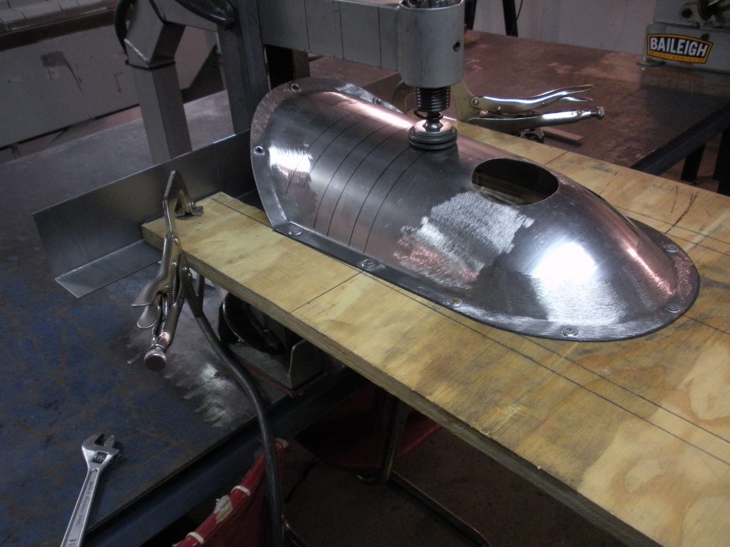 A metal object sitting on top of a table.