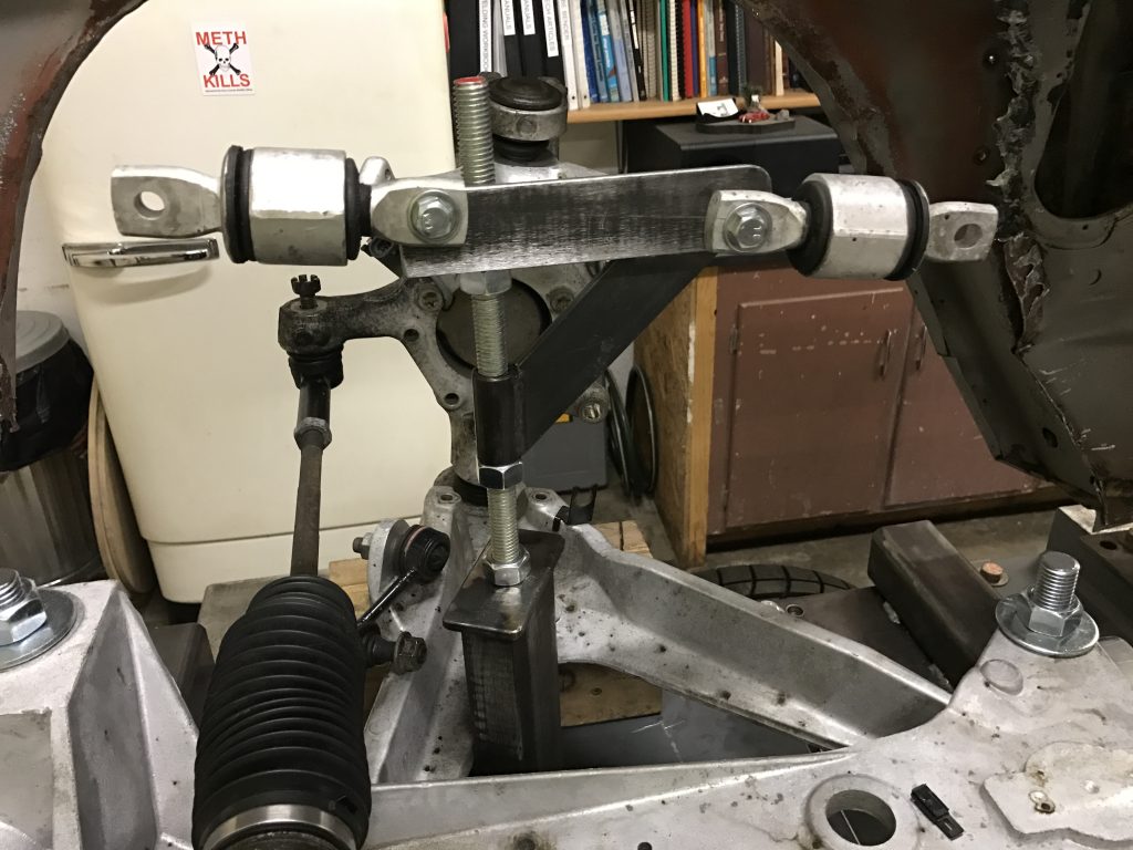 A close up of the front suspension on a motorcycle
