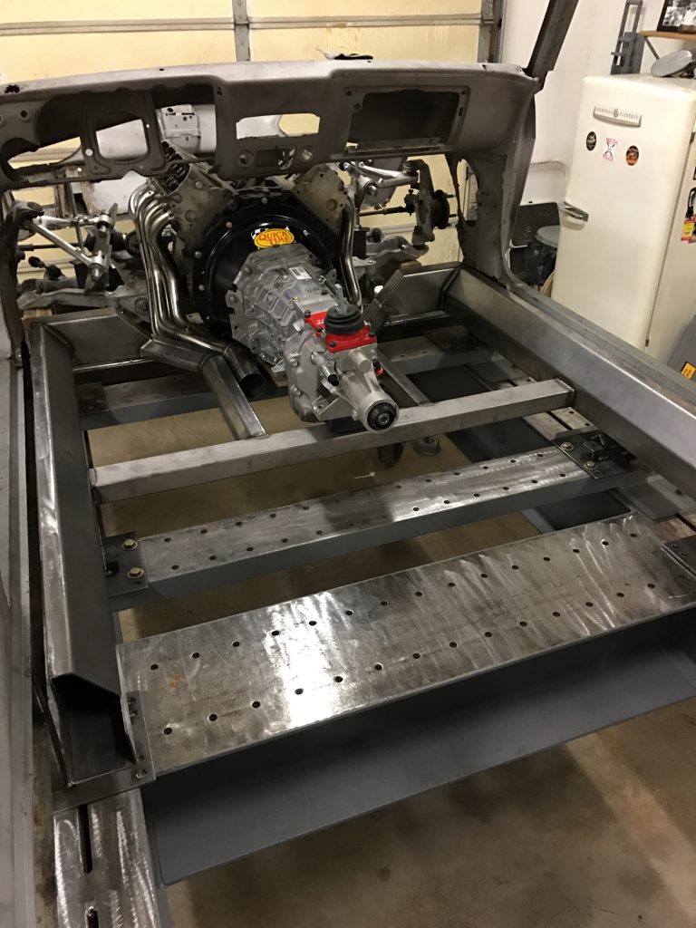 A large machine is being worked on.