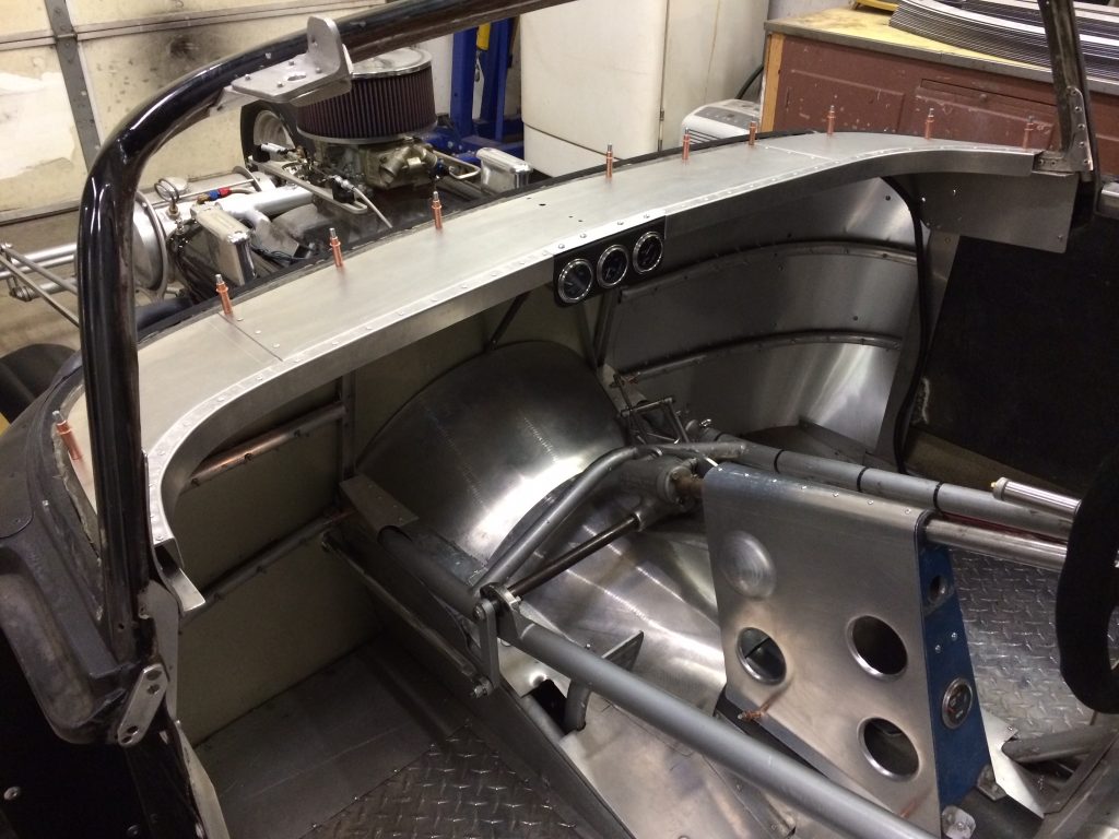 Custom hot rod car interior build.