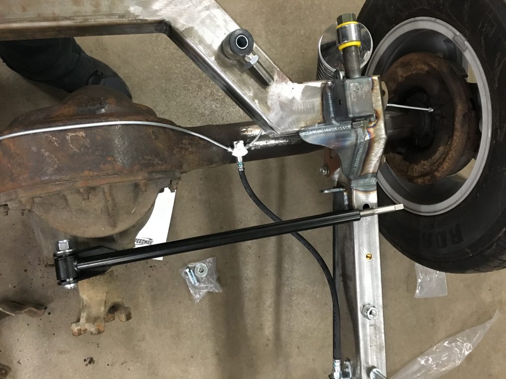 Rear axle suspension assembly installation.