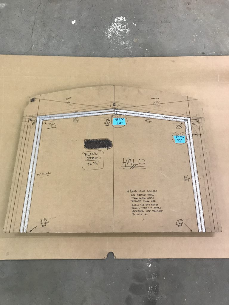 Halo template: cardboard fabrication plan.