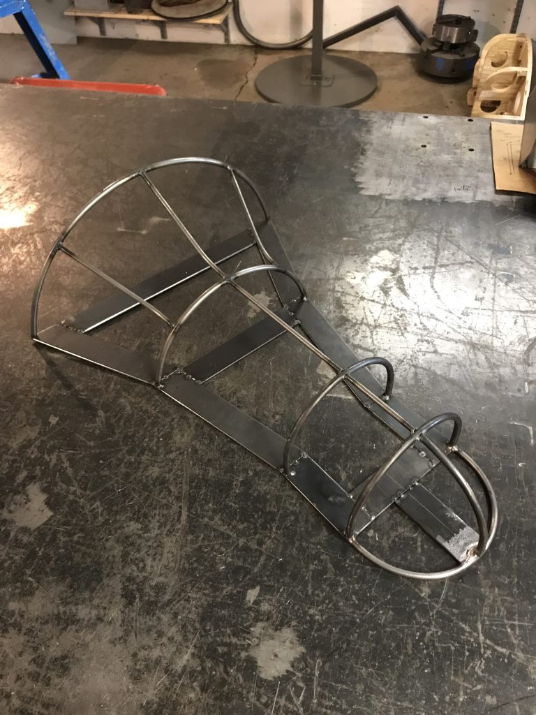 Welded metal frame, workbench.